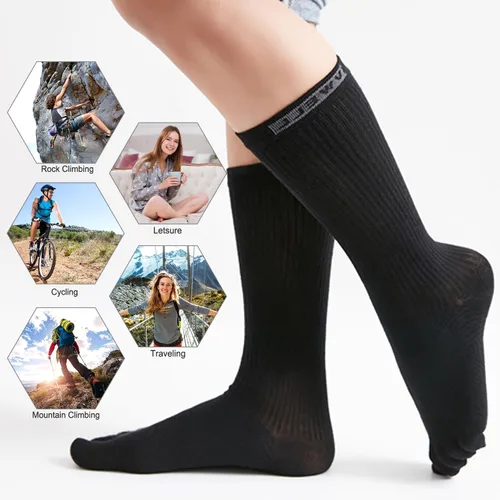 Vista 7 de VWELL Calcetines de Dedos de Algodón Atléticos para Correr de Cinco Dedos 3 Pares, Talla 7-11
