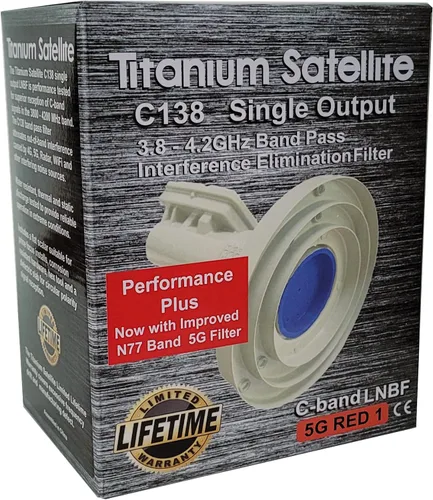 Vista 2 de Banda C LNBF C138 Performance Plus Filtro de interferencia 5G RED 3800 - 4200MHz, modelo de exportación, no apto para interferencias 5G de EE. UU.