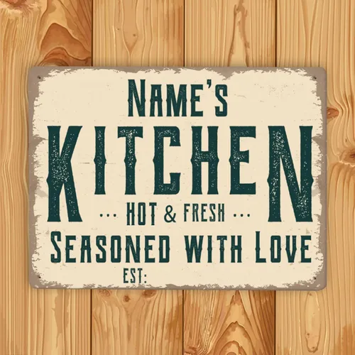 Vista 2 de Letreros de cocina personalizados personalizados para cocina, decoración de pared, letreros de metal para restaurante de mostrador, bar en casa