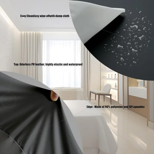 Vista 2 de Funda de Cama de Pestañas Limpiable de Cuero PU para Mesa de Masaje, Funda de Cama de Spa Impermeable y Reutilizable, Libre de Olor y de Alta