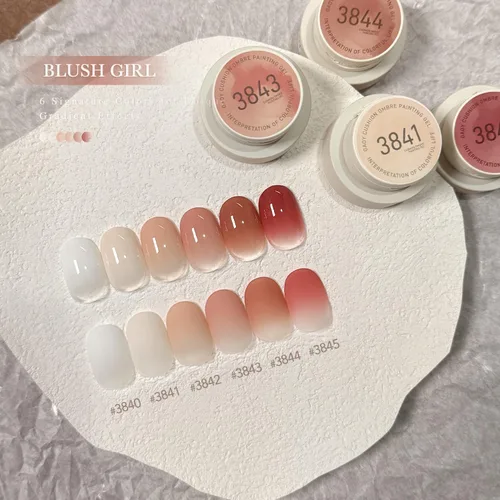 Vista 4 de GAOY Kit de Gel de Pintura Ombré con Cojín, 6 Colores de Gel de Palmaditas Degradado con Esponjas y Herramienta de Agarre, para Uñas Ombré Mezcla