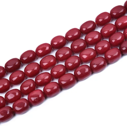 Vista 2 de HAAMIIQII Cuentas espaciadoras de piedra libre de jade rojo de 0.394 a 0.630 pulgadas, cuentas sueltas para la fabricación de joyas, pulseras
