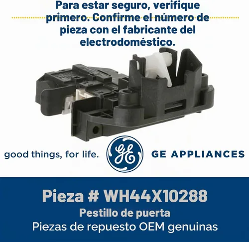 Vista 2 de GE WH44X10288 - Pestillo de puerta original OEM para lavadora GE