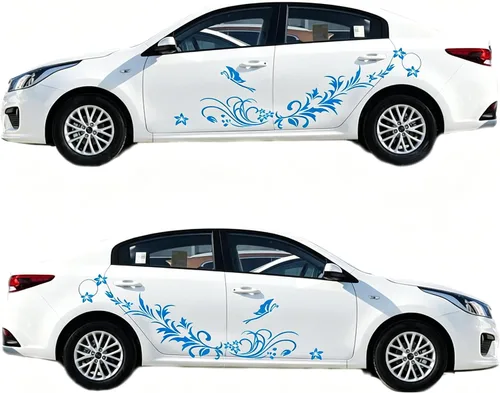 Vista 13 de Calcomanías decorativas talladas con flores huecas y mariposas, antiarañazos, para automóviles, furgonetas, SUV, camiones, juego de 3 piezas (negro)