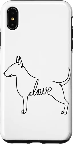 Vista 11 de Bull Terrier Love Bully Dog Love Single Line Art Sketch Case for iPhone 17