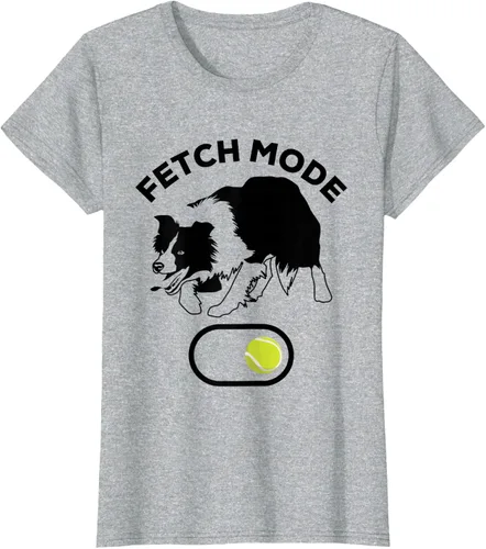 Vista 27 de Border Collie Stuff - Camiseta de pelota de tenis para hombre, Border Collie Fetch, Blanco Gris Oscuro