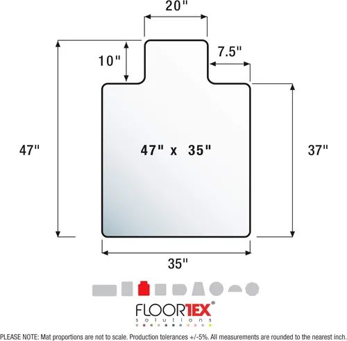Vista 10 de Floortex® Ultimat® - Alfombrilla de policarbonato resistente para sillas de pelo profundo, 35 x 47 pulgadas, se envía plana