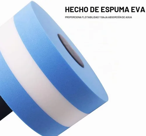 Vista 3 de Mancuernas acuáticas, 2 unidades, de espuma para ejercicio aeróbico en agua, mancuernas de resistencia para piscina, barras de mano para ejercicios