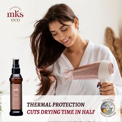 Vista 6 de MKS eco Oil - Elixir de peinado para el cabello, aceite de argán marroquí, aceite de semilla de cáñamo, hidrata y nutre el cabello, controla