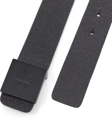 Vista 4 de Calvin Klein Cinturón casual con hebilla de placa para hombre con tratamiento de logotipo