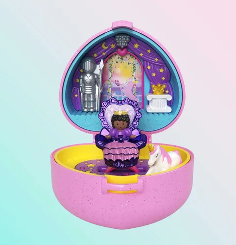 Vista 3 de Polly Pocket Compacto de Coleccionista con 2 Muñecas, Colección de Recuerdos Baile Real Set de Accesorios de Joyería, Juguete Coleccionable con Tema