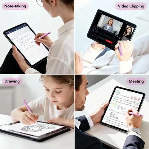 Vista 7 de Lápiz óptico para iPad 6-11ª generación 2X carga rápida, rechazo de palma Blanco Rosa