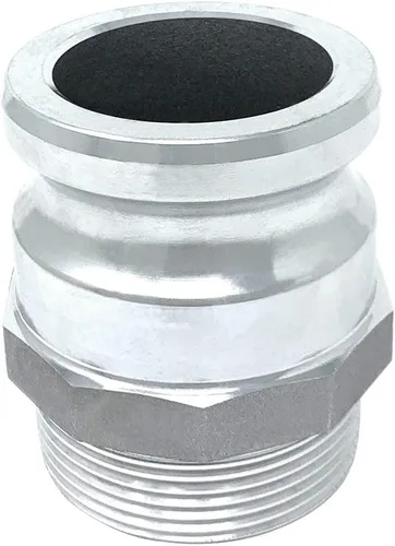 Vista 12 de Gloxco Tipo F de aluminio leva y ranura de montaje, adaptador Camlock macho de 2" x 2" NPT macho (CAM-20-F-AL)
