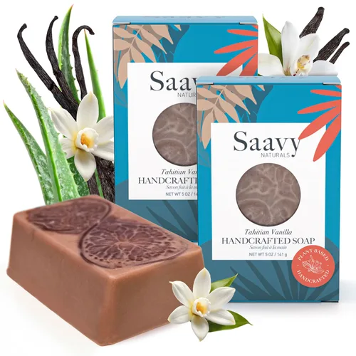 Vista 9 de Saavy Naturals Barras de jabón corporal hechas a mano, rosa búlgara, hidratante para mujeres, fórmula vegana orgánica, espuma cremosa sin residuos