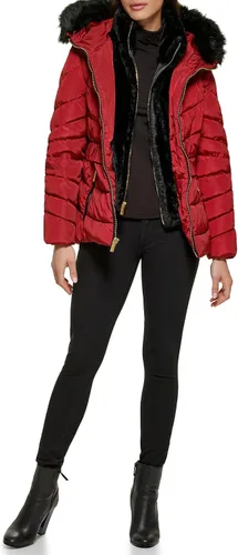 Vista 7 de GUESS Chaqueta acolchada de peso medio para mujer Cinturón negro.