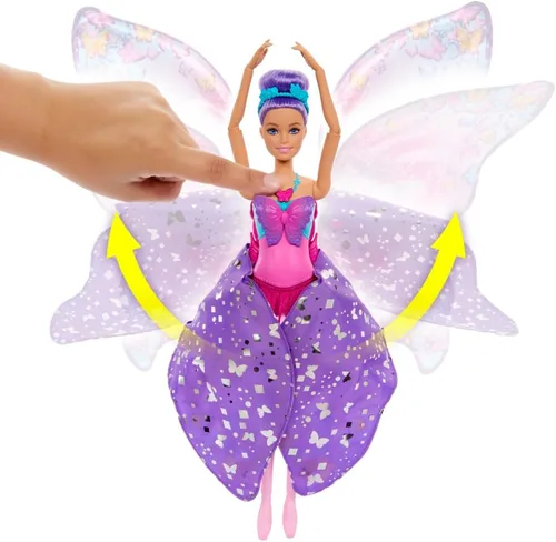 Vista 7 de Barbie Muñeca Dance and Flutter con transformación 2 en 1 de bailarina a