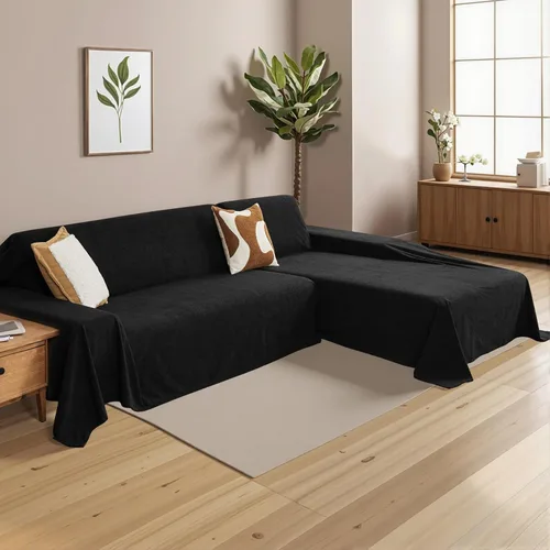 Vista 31 de MYSKY HOME Funda de Sofá Seccional para Perros, 2 Piezas Fundas de Sofá para Sofá en Forma de L, Funda de Sofá Lavable, Protector de Muebles Funda
