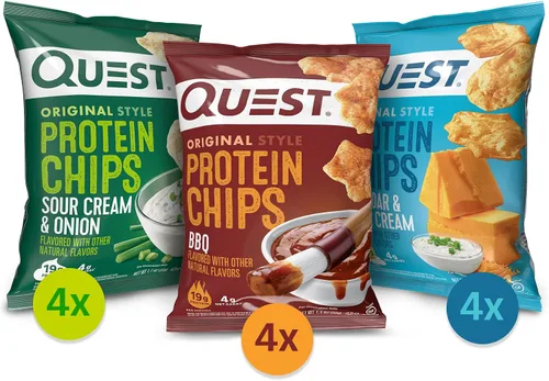Vista 2 de Quest Nutrition Paquete variado de chips de proteína y galleta de proteína de chispas de chocolate; apto para dietas cetogénicas; alto en proteínas