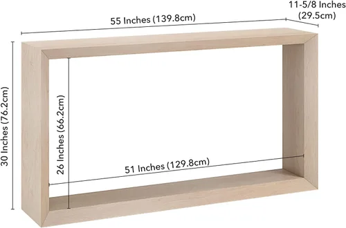 Vista 3 de Henn&Hart Mesa de consola rectangular de madera de 55 pulgadas, mesa de sofá con estante de madera para entrada, sala de estar, sofá, pasillo u