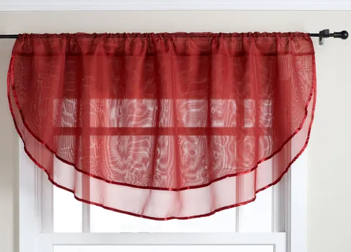 Vista 62 de Stylemaster Elegance Cenefa recta de gasa transparente, 60 x 14 pulgadas, color dorado
