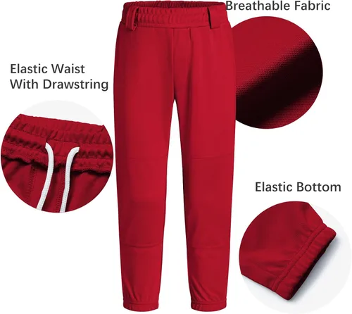 Vista 5 de QBK 2T3T4T5T Pantalones de béisbol para niños pequeños, pantalones de sóftbol para niños, pantalones de pelota para niño y niña