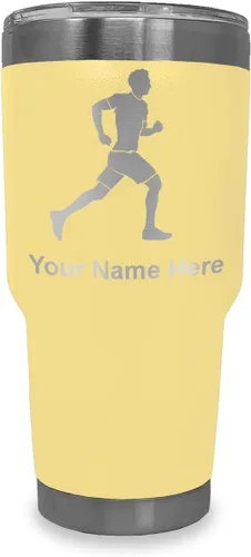 Vista 38 de LaserGram Personalized 20oz Tumbler, Running Man (Black)