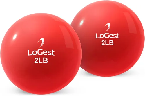 Vista 7 de Logest Par de pelotas de ejercicio de tonificación ponderada, bola medicinal de forma redonda, 1 libra, 2 libras, 3 libras, 4 libras, 5 libras, 6