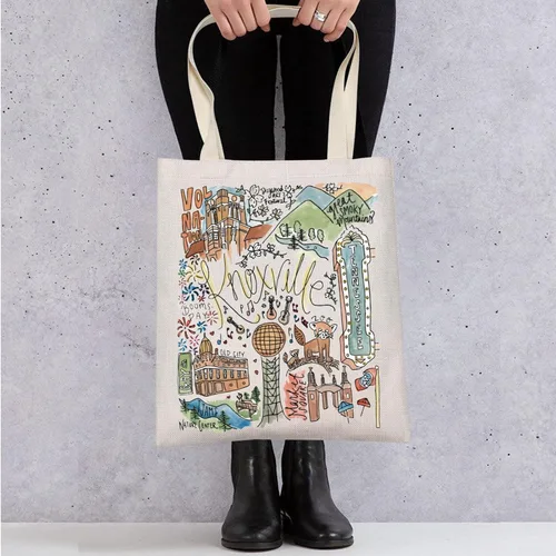 Vista 6 de WZMPA Knoxville Tennessee - Bolsa de viaje Knoxville Souvenir Gift Knoxville Culture reutilizable para comestibles