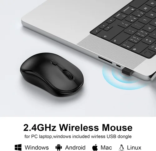 Vista 3 de Ratón inalámbrico, mouse inalámbrico para computadora de 2.4 GHz, mouse HP para laptop, PC, computadora, HP, Windows, Chromebook, portátil, Mac
