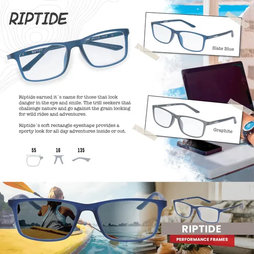 Vista 2 de Croakies Riptide - Gafas progresivas fotocromáticas Gafas de sol UV400 para exteriores Gafas de luz azul para dispositivos HEV Paquete