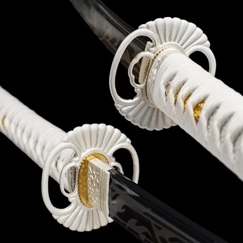 Vista 6 de Kamaiwo-1045/1060 hechas a mano forjadas a mano, auténticas, las espadas samuráis katana japonesas son un regalo único para hombres. El acero