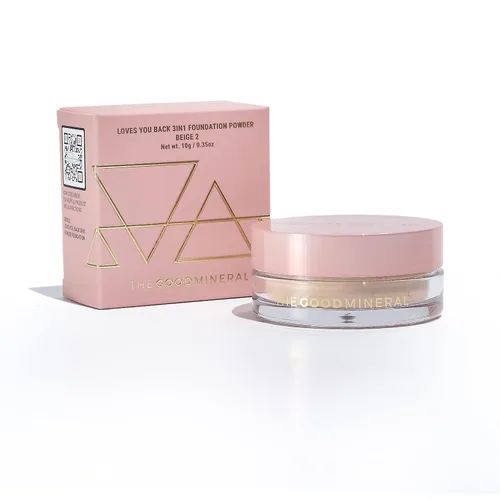 Vista 17 de The Good Mineral Loves-You-Back Base de maquillaje mineral en polvo 3 en 1 (CARAMEL 3) Diseñada para pieles sensibles y propensas al acné para una