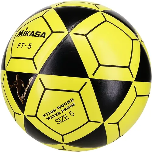 Vista 2 de Mikasa FT5A-BKY-BK Goal Master Soccer Ball, Black/Yellow, Size 5(FIFA Quality/Foot Volleyball)