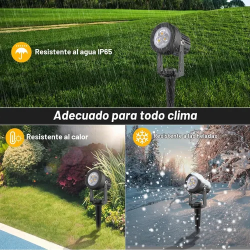 Vista 6 de Luces solares para exterior, focos de paisaje IP65 impermeables con cable de 3m, luces de pared para exterior con encendido y apagado automático