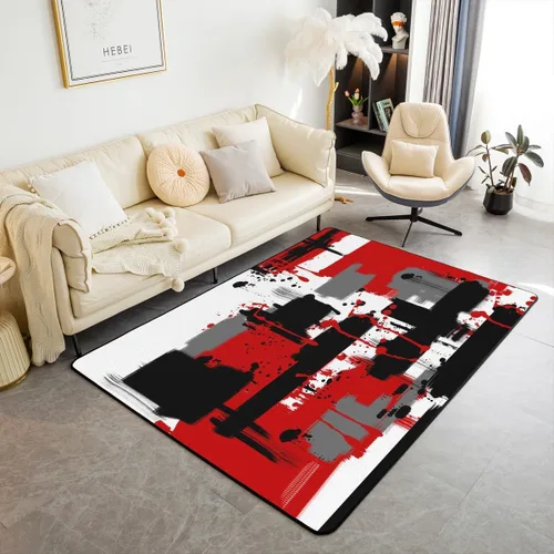 Vista 24 de Feelyou Tapete de interior de arte abstracto para niños y niñas, alfombra geométrica de 3 x 5 pulgadas, ultra suave, retro, circular, geométrica