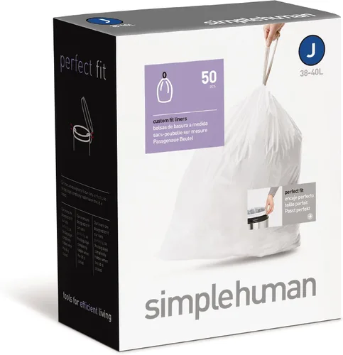 Vista 24 de simplehuman Forro para bote de basura de ajuste personalizado, 45 litros/12 galones, 20 unidades (paquete de 2)