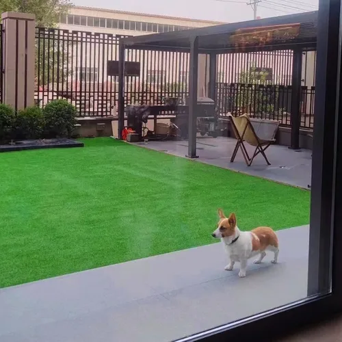 Vista 7 de FREADEM Césped artificial para perros mascotas de 10 x 11 pies, césped artificial con agujeros de drenaje, tapete de césped sintético