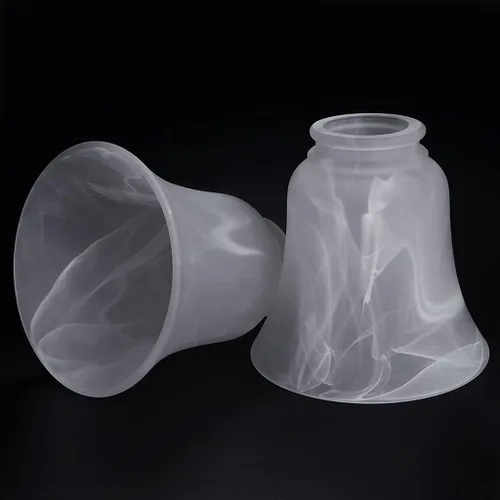 Vista 6 de Skelang 2 piezas de pantalla de luz para ventilador de techo, pantalla de lámpara de labios, repuesto de globos de luz con forma de campana, alabaste