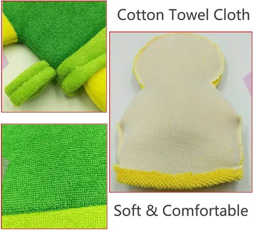 Vista 6 de Esponja de baño lindo animal ducha guante de baño lufa suave lavado esponja exfoliante corporal (3 piezas)