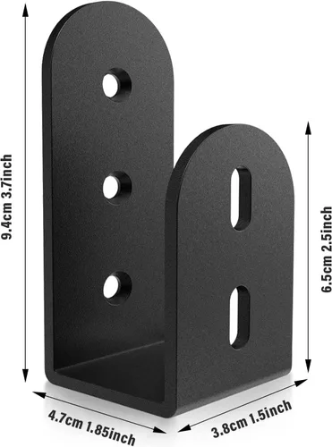 Vista 5 de Barra de seguridad para puerta, soportes de barricada de puerta resistentes para madera de 2 x 4, soporte de barra abierta de acero en U