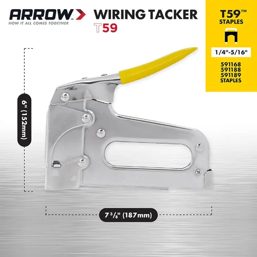 Vista 3 de Arrow T59 - Pistola de grapas resistente + grapas aisladas de acero inoxidable T59 genuinas