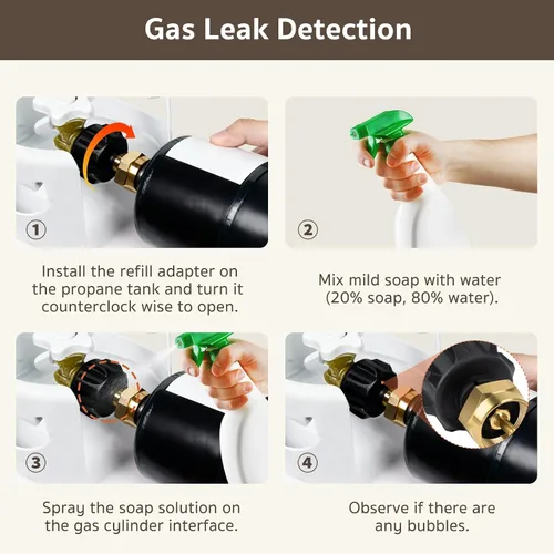 Vista 7 de GASPRO Adaptador de recarga de propano, llena botellas de 1 libra de tanque de 20 libras, fácil de usar, latón macizo