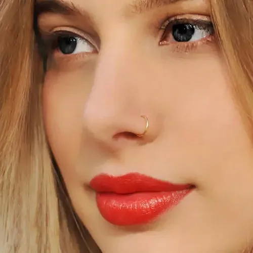 Vista 6 de 12 piercings de nariz hipoalergénicos de acero inoxidable quirúrgico 316L de 0.78 oz, anillos de nariz dorados y plateados, joyería en forma de L