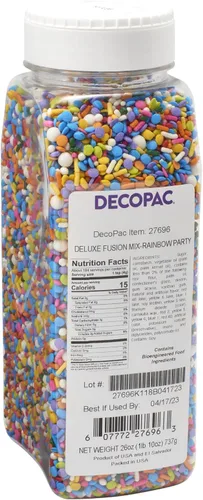 Vista 14 de DECOPAC Bloom Sweet Bloom Deluxe Fusion Mix, 26 onzas, chispas de caramelo elegantes en recipiente portátil, chispas comestibles para pasteles