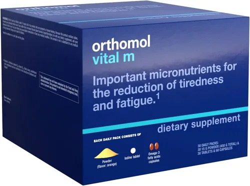 Vista 3 de Orthomol Vital M - Paquete de polvo y tabletas para hombres, suplemento vitamínico de 30 días, energía diaria, reducción de fatiga y apoyo