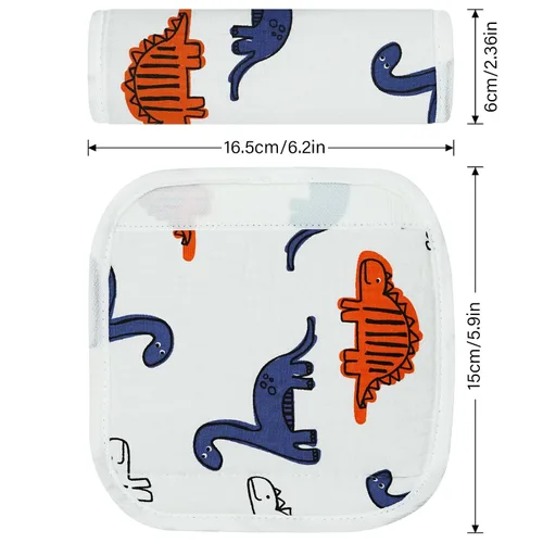 Vista 2 de Funda para correa de bebé para niños, 2 fundas para cinturón de seguridad de automóvil, protector de almohadilla para el cuello para niños recién