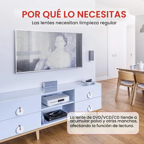 Vista 2 de Nicer Kit limpiador de reproductor de CD/VCD/DVD, disco de limpieza de lentes láser, NS-2 con sistema de limpieza de doble cepillo
