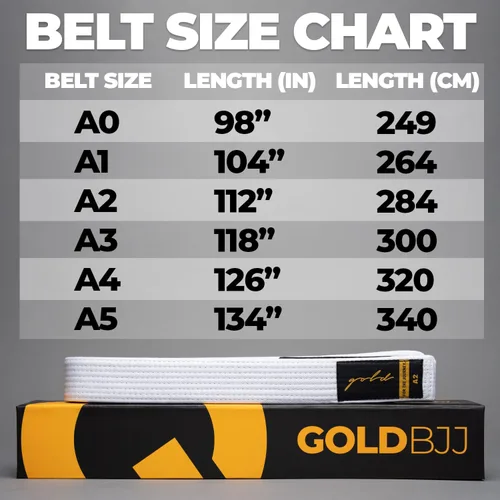 Vista 4 de Gold BJJ Cinturón Jiu Jitsu - Cinturones premium con barra de rango para rayas - Aprobado por la competencia IBJJF