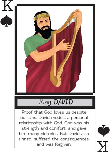 Vista 3 de Kulture Games Playing Cards: Bible Legends - Diversos personajes de la Biblia, historias y versículos bíblicos alentadores - Juego de cartas