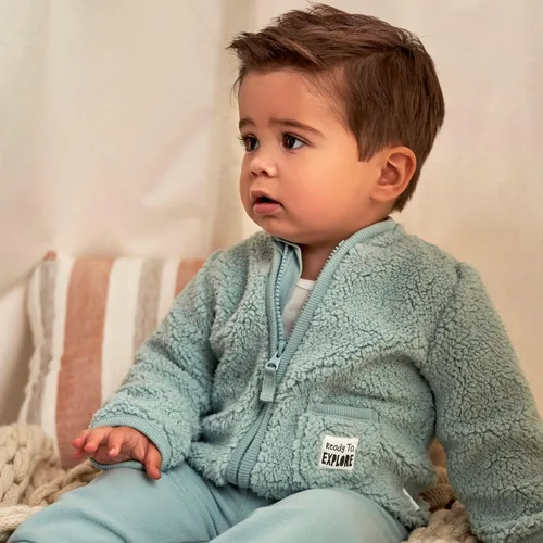 Vista 5 de Gerber Baby Boys Toddler Sherpa Jacket & Jogger Pant Set